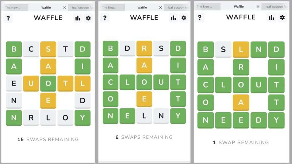 Waffle daily word game